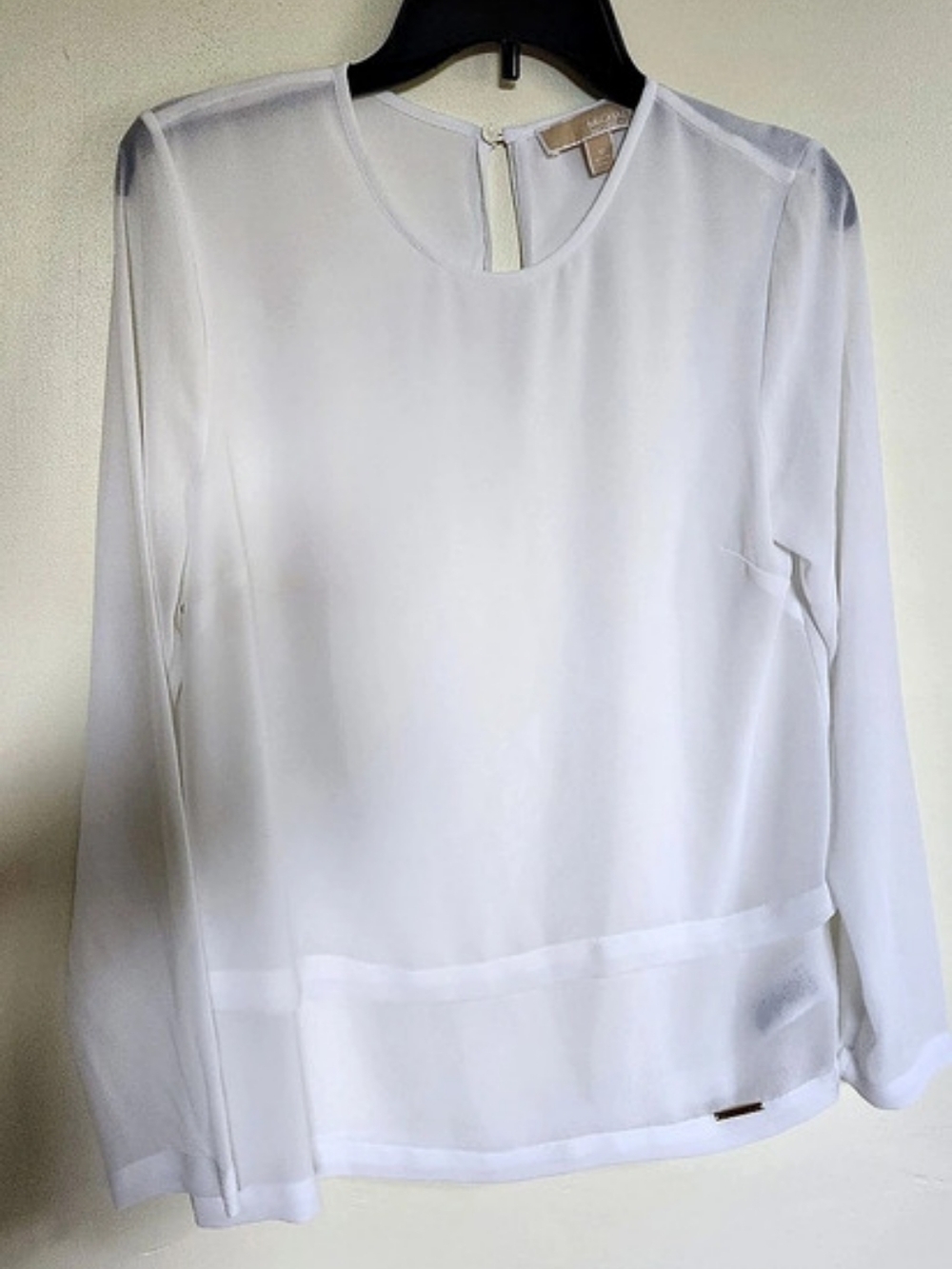 Michael Kors Long Sleeve Blouse in White Size Medium Like New